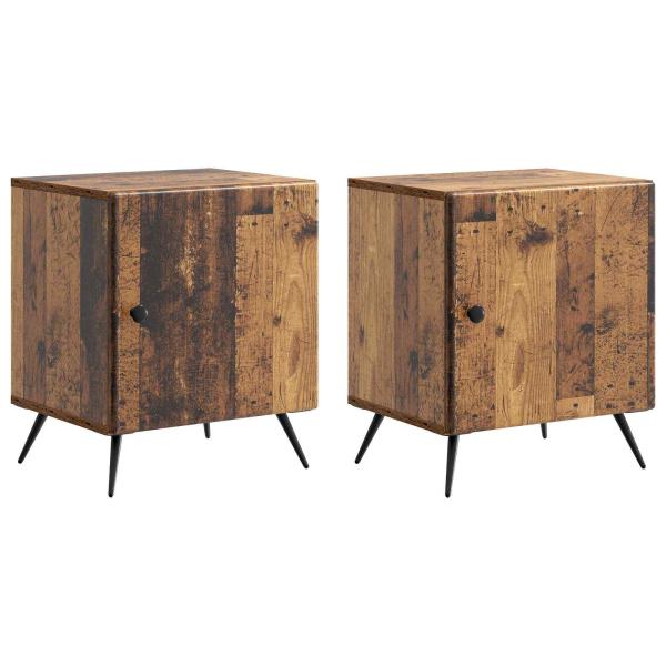 Nachttisch 2 Stk. Altholz 43 x 34,5 x 50 cm Holzwerkstoff