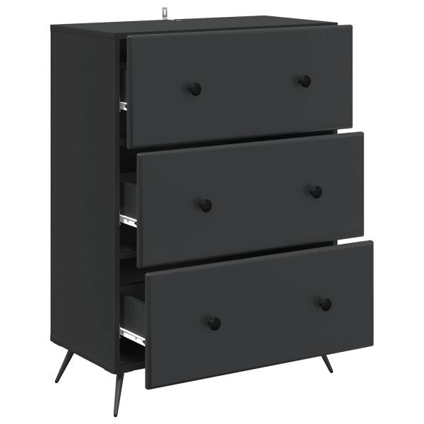 Schubladenschrank 66 x 34,5 x 90 cm Holzwerkstoff Schwarz