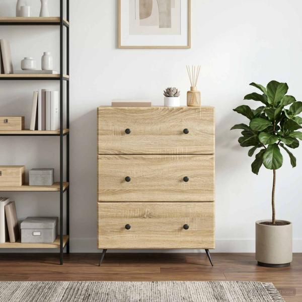 ARDEBO.de - Schubladenschrank 66 x 34,5 x 90 cm Holzwerkstoff Sonoma-Eiche
