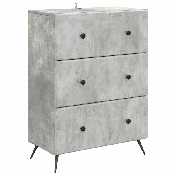 Schubladenschrank 66 x 34,5 x 90 cm Holzwerkstoff Betongrau