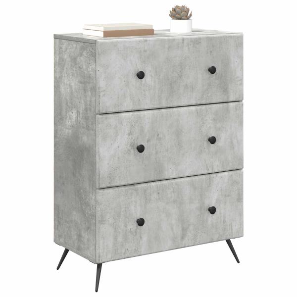Schubladenschrank 66 x 34,5 x 90 cm Holzwerkstoff Betongrau