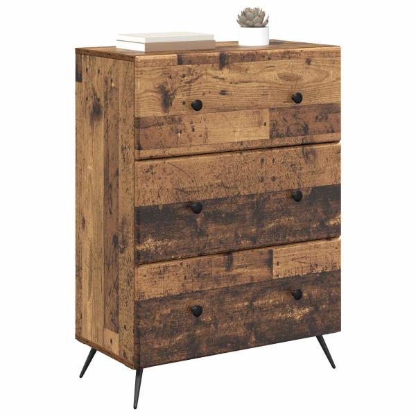 Schubladenschrank 66 x 34,5 x 90 cm Holzwerkstoff Altholz