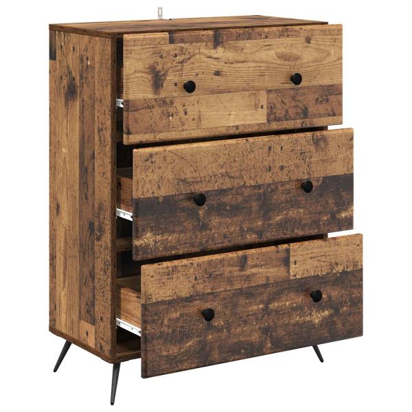 Schubladenschrank 66 x 34,5 x 90 cm Holzwerkstoff Altholz