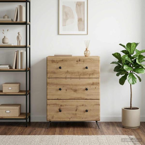 Schubladenschrank 66 x 34,5 x 90 cm Holzwerkstoff Artisan-Eiche
