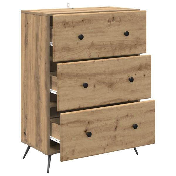 Schubladenschrank 66 x 34,5 x 90 cm Holzwerkstoff Artisan-Eiche