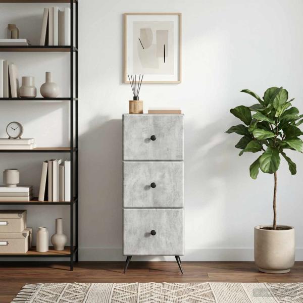 Schubladenschrank Betongrau 33 x 34,5 x 90 cm Holzwerkstoff