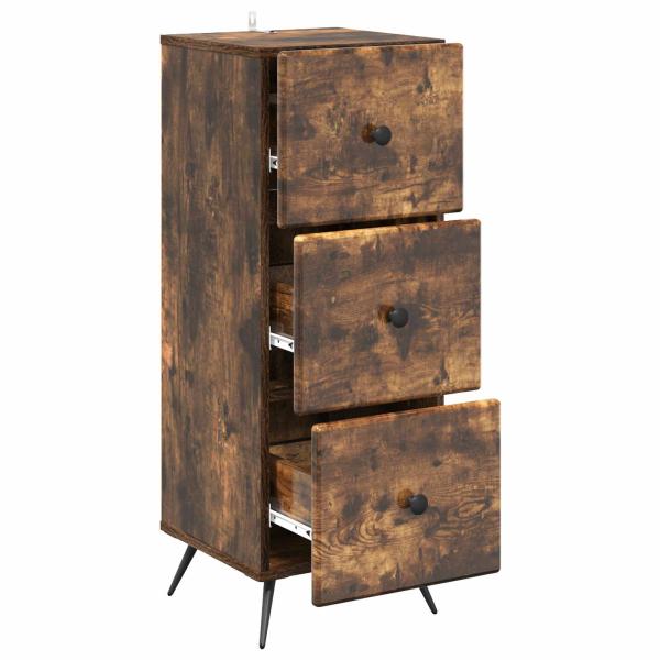 Schubladenschrank Ger?ucherte Eiche 33 x 34,5 x 90 cm