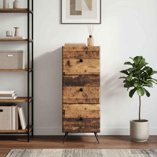 ARDEBO.de - Schubladenschrank Altholz 33 x 34,5 x 90 cm Holzwerkstoff