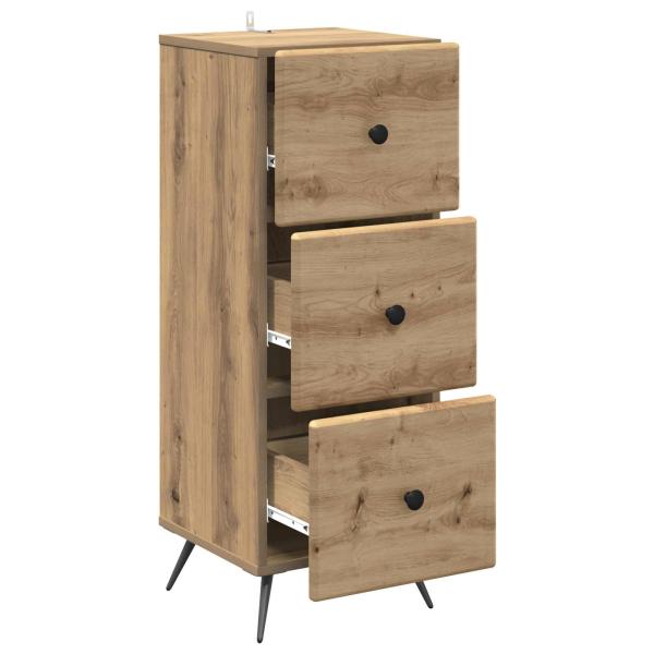 Schubladenschrank 33 x 34,5 x 90 cm Holzwerkstoff Artisan-Eiche
