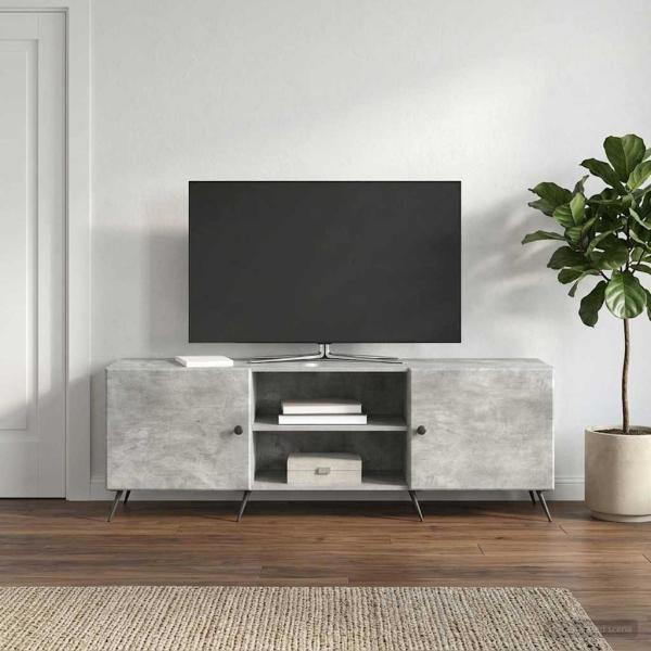 ARDEBO.de - TV-Schränk 150 x 31 x 50 cm Betongrau Holzwerkstoff