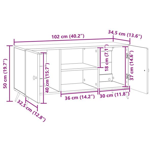 TV-Schränk Schwarz 102 x 34,5 x 50 cm Holzwerkstoff