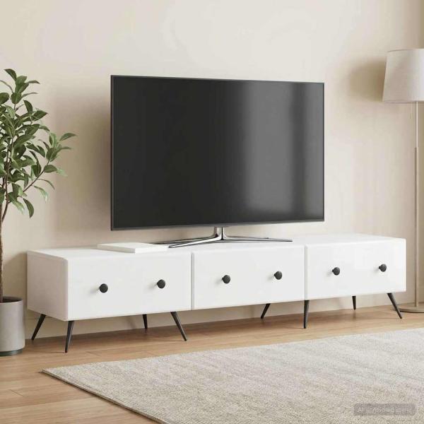 ARDEBO.de - TV-Schränk Hochglanz Weiß 147 x 34,5 x 30 cm Holzwerkstoff