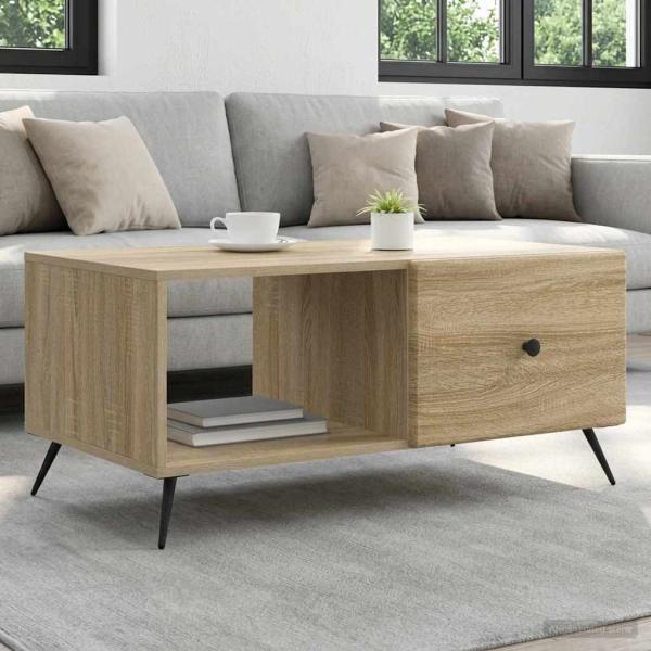 ARDEBO.de - Couchtisch Sonoma-Eiche 90 x 50 x 40 cm Holzwerkstoff