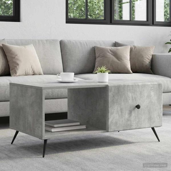 ARDEBO.de - Couchtisch Betongrau 90 x 50 x 40 cm Holzwerkstoff