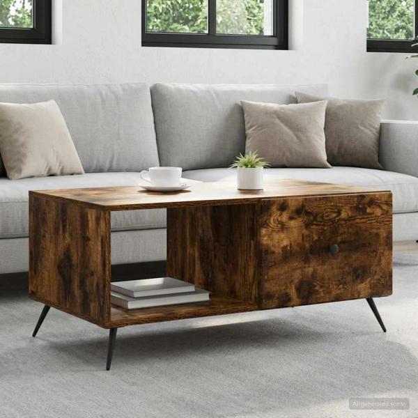 ARDEBO.de - Couchtisch Räuchereiche 90 x 50 x 40 cm Holzwerkstoff