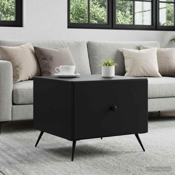 ARDEBO.de - Couchtisch Schwarz 49 x 50 x 40 cm Holzwerkstoff