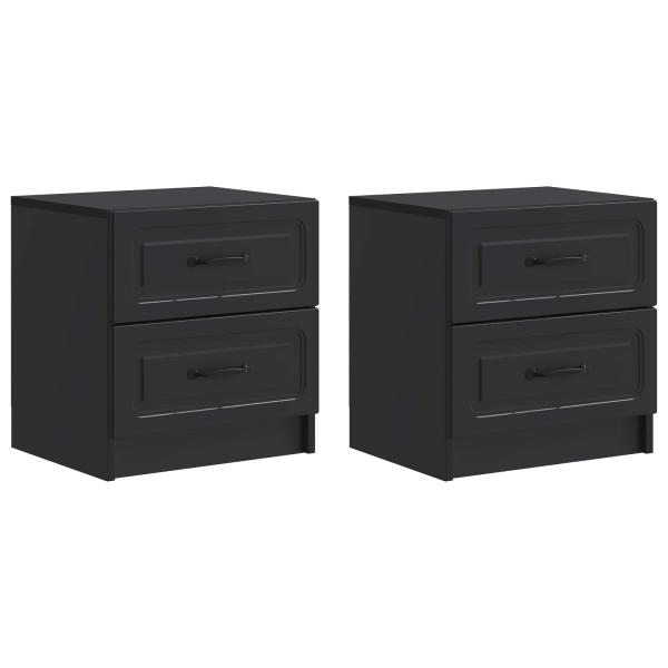 Nachttisch 2 Stk. Schwarz 43 x 34,5 x 44,5 cm Holzwerkstoff