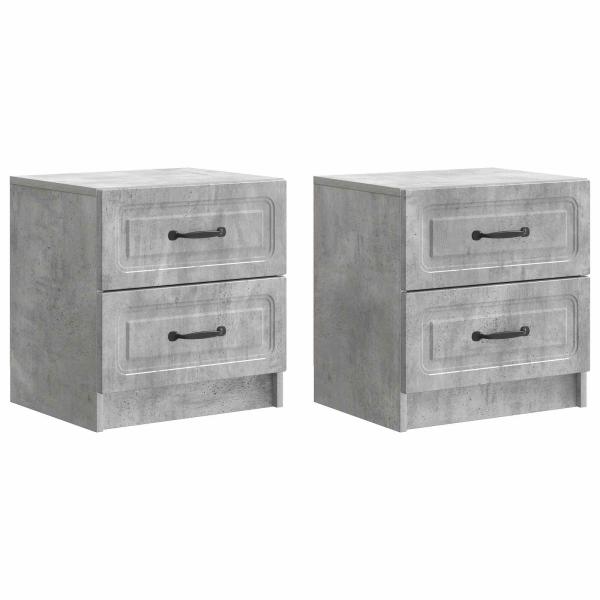Nachttisch 2 Stk. Betongrau 43 x 34,5 x 44,5 cm Holzwerkstoff