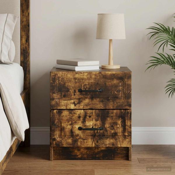 ARDEBO.de - Nachttisch Räuchereiche 43 x 34,5 x 44,5 cm Holzwerkstoff