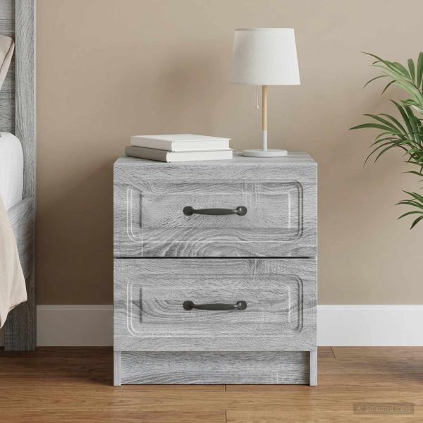 ARDEBO.de - Nachttisch Sonoma-Grau 43 x 34,5 x 44,5 cm Holzwerkstoff