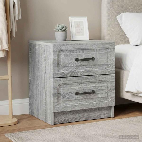 ARDEBO.de - Nachttisch 2 Stk. Sonoma-Grau 43 x 34,5 x 44,5 cm Holzwerkstoff