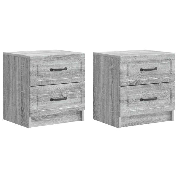 Nachttisch 2 Stk. Sonoma-Grau 43 x 34,5 x 44,5 cm Holzwerkstoff
