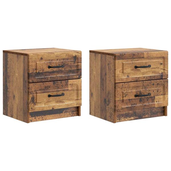 Nachttisch 2 Stk. Altholz 43 x 34,5 x 44,5 cm Holzwerkstoff