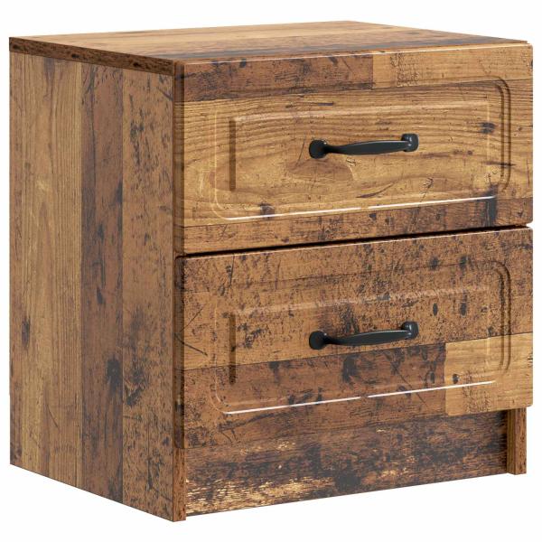 Nachttisch 2 Stk. Altholz 43 x 34,5 x 44,5 cm Holzwerkstoff