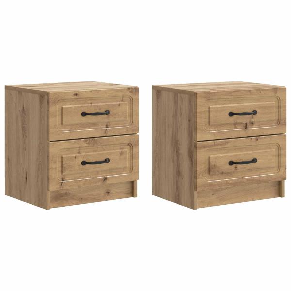 Nachttisch 2 stk. Artisan-Eiche 43 x 34,5 x 44,5 cm