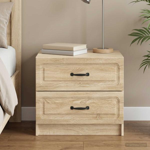 ARDEBO.de - Nachttisch Sonoma-Eiche 62 x 34,5 x 44,5 cm Holzwerkstoff