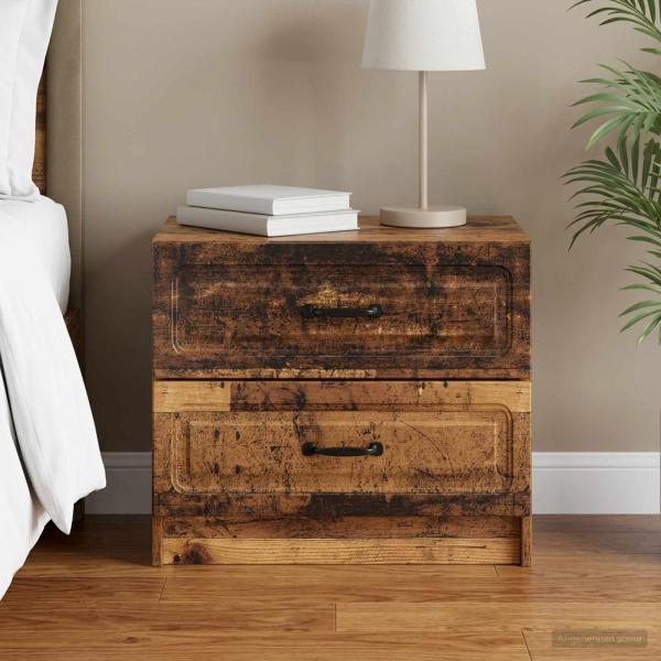 ARDEBO.de - Nachttisch Altholz 62 x 34,5 x 44,5 cm Holzwerkstoff