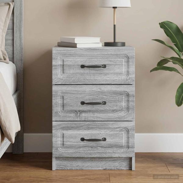 ARDEBO.de - Nachttisch Sonoma-Grau 43 x 41 x 63,5 cm Holzwerkstoff