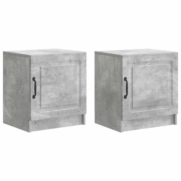 Nachttisch 2 Stk. Betongrau 43 x 34,5 x 47 cm Holzwerkstoff