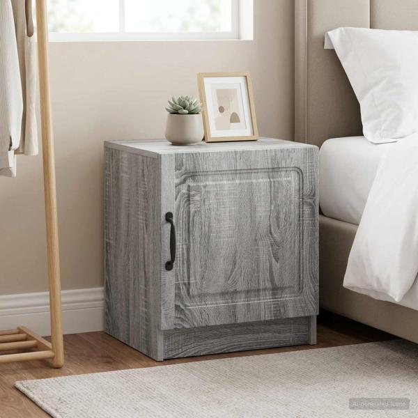 ARDEBO.de - Nachttisch 2 Stk. Sonoma-Grau 43 x 34,5 x 47 cm Holzwerkstoff