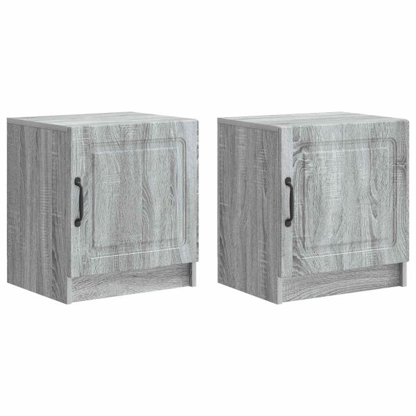 Nachttisch 2 Stk. Sonoma-Grau 43 x 34,5 x 47 cm Holzwerkstoff