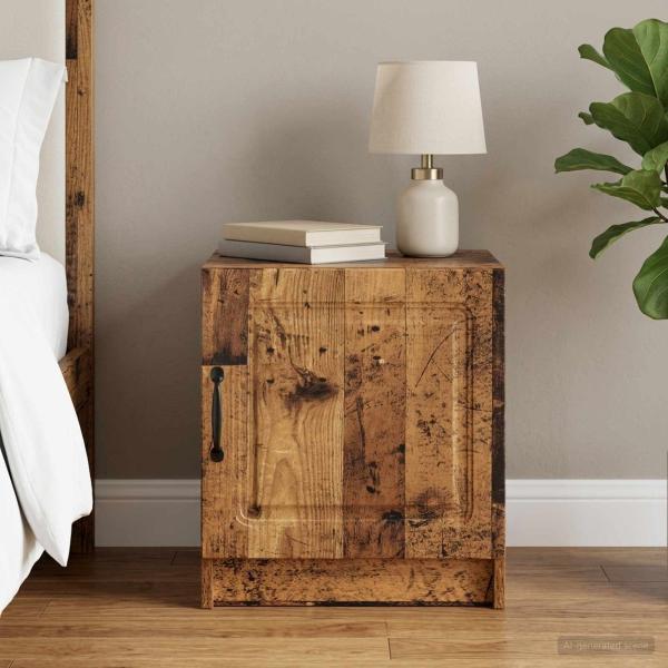 ARDEBO.de - Nachttisch Altholz 43 x 34,5 x 47 cm Holzwerkstoff