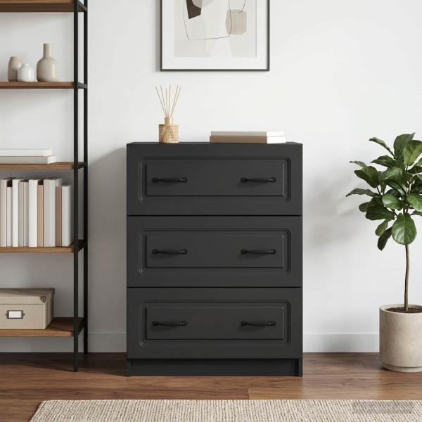 ARDEBO.de - Schubladenschrank Schwarz 66 x 34,5 x 87 cm Holzwerkstoff