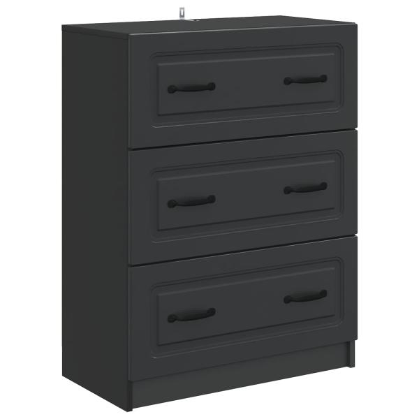 Schubladenschrank Schwarz 66 x 34,5 x 87 cm Holzwerkstoff