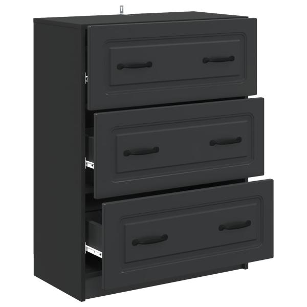 Schubladenschrank Schwarz 66 x 34,5 x 87 cm Holzwerkstoff