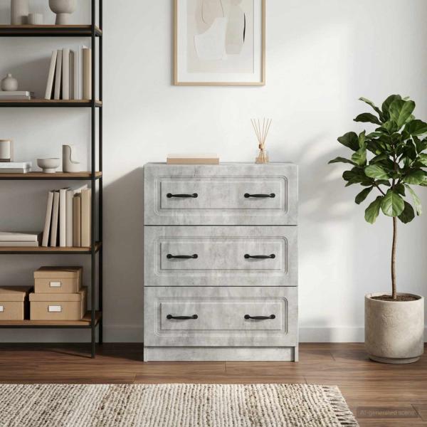 Schubladenschrank Betongrau 66 x 34,5 x 87 cm Holzwerkstoff