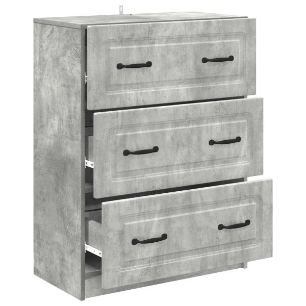 Schubladenschrank Betongrau 66 x 34,5 x 87 cm Holzwerkstoff