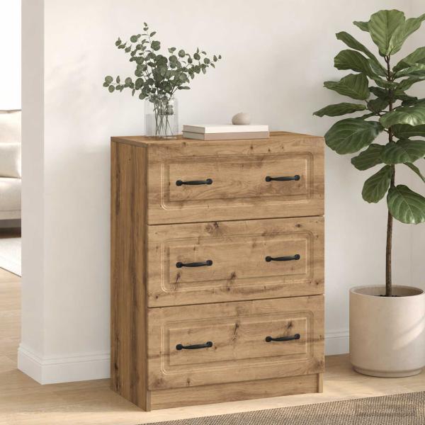 ARDEBO.de - Schubladenschrank 66 x 34,5 x 87 cm Holzwerkstoff Artisan-Eiche