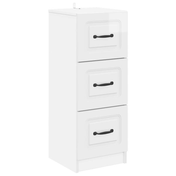 Schubladenschrank Hochglanz Weiß 33 x 34,5 x 87 cm