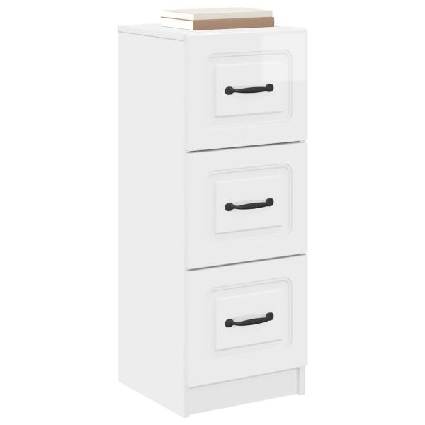 Schubladenschrank Hochglanz Weiß 33 x 34,5 x 87 cm