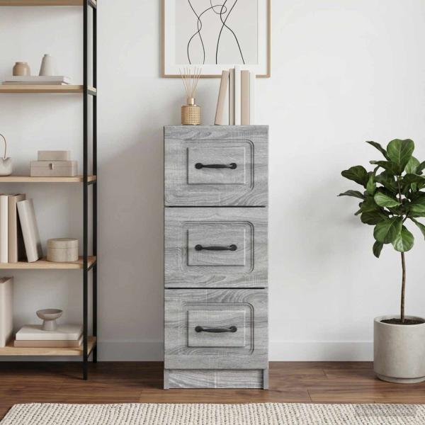 ARDEBO.de - Schubladenschrank Graues Sonoma 33 x 34,5 x 87 cm Holzwerkstoff