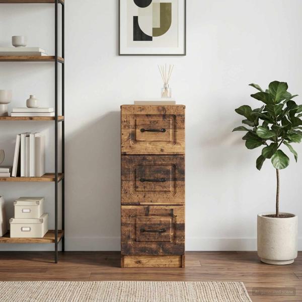 ARDEBO.de - Schubladenschrank Altholz 33 x 34,5 x 87 cm Holzwerkstoff