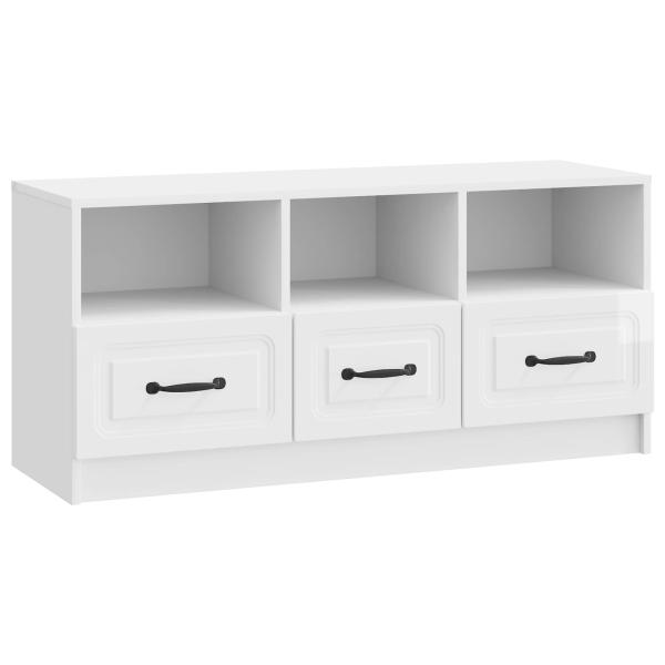 TV-Schränk Hochglanz Weiß 102 x 34,5 x 47 cm Holzwerkstoff