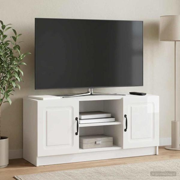 ARDEBO.de - TV-Schränk Hochglanz Weiß 102 x 34,5 x 47 cm Holzwerkstoff