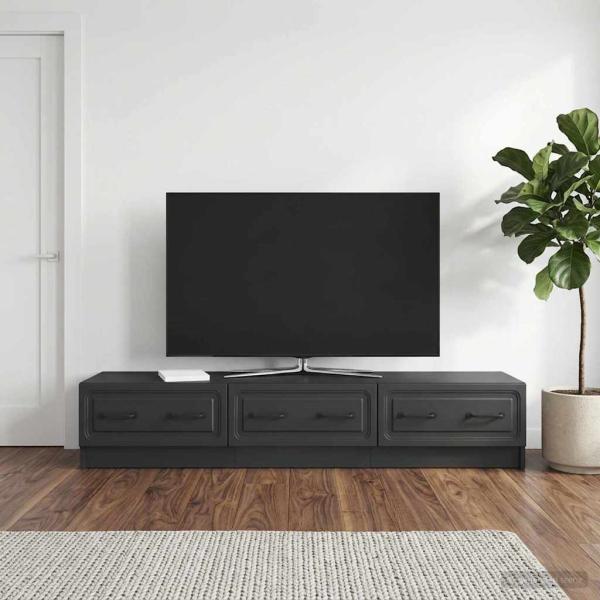 ARDEBO.de - TV-Schränk 147 x 34,5 x 27 cm Schwarz Holzwerkstoff