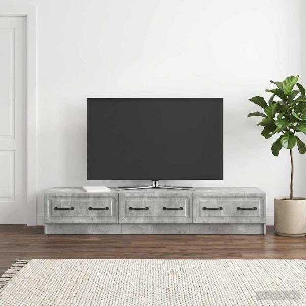 ARDEBO.de - TV-Schränk 147 x 34,5 x 27 cm Betongrau Holzwerkstoff